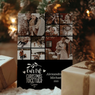 10 Photo Minimalist First Christmas Together Holiday Card