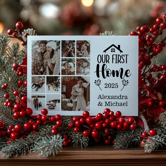 10 Photo Minimialist Christmas Our First Home Holiday Card (Creator Uploaded)