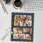 10 Photo Modern Geometric Stylish Name Notebook<br><div class="desc">10 Photo Modern Geometric Stylish Name Wall Hanging Tapestry features ten of your favourite pictures for an easy and quick DIY add your own photo collage. Personalise with your name and surrounded with a geometric pattern. Makes a perfect gift for Christmas, birthdays, Mother's Day, Father's Day. sisters, best friends and...</div>
