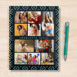 10 Photo Modern Geometric Stylish Name Planner<br><div class="desc">10 Photo Modern Geometric Stylish Name Planners features ten of your favourite pictures for an easy and quick DIY add your own photo collage. Personalise with your name and surrounded with a geometric pattern. Makes a perfect gift for Christmas, birthdays, Mother's Day, Father's Day. sisters, best friends and more. Designed...</div>
