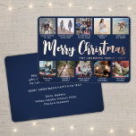 10 Photo Navy Blue Merry Christmas Modern Script Foil Holiday Card<br><div class="desc">Send stylish joyful greetings and share 10 of your favourite pictures with a custom photo collage navy blue and rose gold foil holiday card. All text on this template is simple to personalise to include any wording, such as Merry Christmas, Happy Holidays, Seasons Greetings, New Year Cheers etc. (IMAGE PLACEMENT...</div>