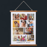 10 Photo Simple Modern Minimal Black Stylish Name Hanging Tapestry<br><div class="desc">10 Photo Collage Simple Modern Minimal Black Stylish Name Fleece Blanket features ten of your favourite pictures for an easy and quick DIY add your own photo collage. Personalise with your name at the base. Makes a perfect gift for Christmas, birthdays, Mother's Day, sisters, best friends and more. Designed by...</div>