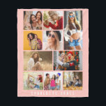 10 Photo Simple Modern Minimal Pink Stylish Name Fleece Blanket<br><div class="desc">10 Photo Simple Modern Minimal Pink Stylish Name Fleece Blanket features ten of your favourite pictures for an easy and quick DIY add your own photo collage. Personalise with your name at the base. Makes a perfect gift for Christmas, birthdays, Mother's Day, sisters, best friends and more. Designed by ©...</div>