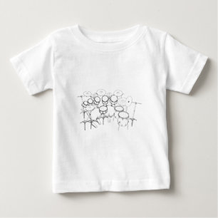 10 Piece Drum Kit: Black & White Drawing: Baby T-Shirt