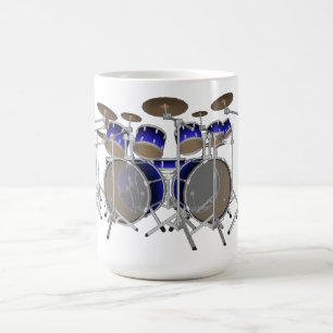 10 Piece Drum Kit: Blue Gradient: Coffee Mug