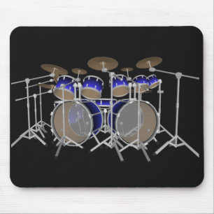 10 Piece Drum Kit: Blue Gradient: Drums Mousepad