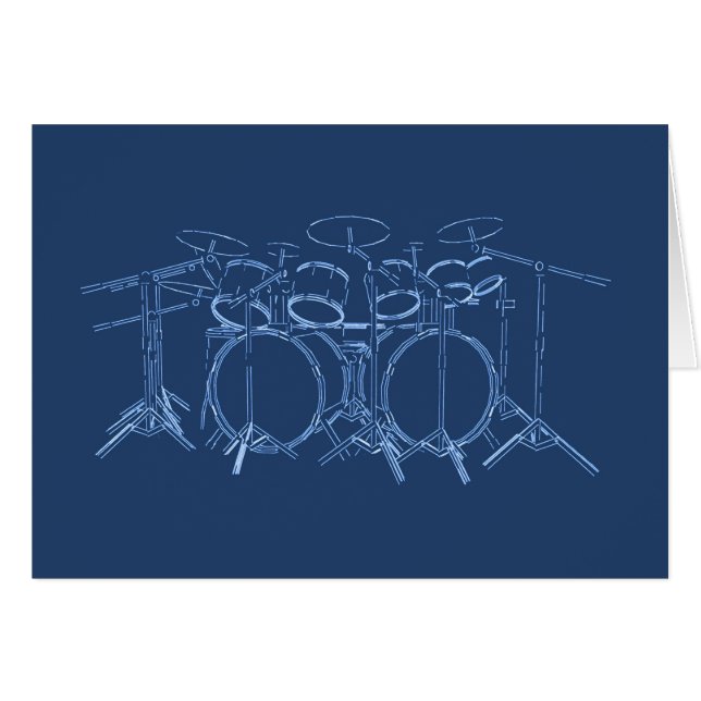 10 Piece Drum Kit: Blueprint Drawing: (Front Horizontal)