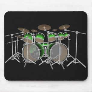 10 Piece Drum Kit: Green Gradient: Drums Mousepad