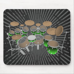 10 Piece Drum Kit: Green Gradient: Drums Mousepad