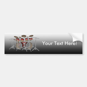 10 Piece Drum Kit: Red: Bumper Sticker