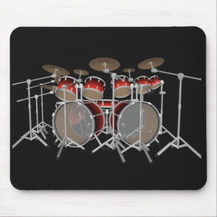 10 Piece Drum Kit: Red Set: Drums Mousepad