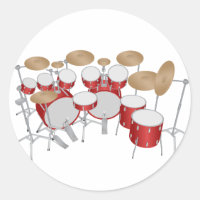 10 Piece Drum Kit: Vector Drawing:
