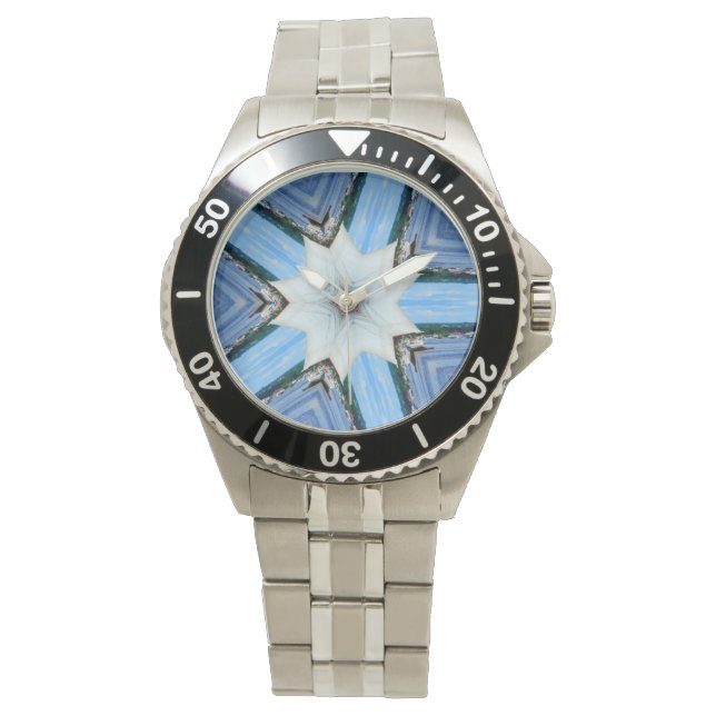 10-point white star geometric watch (Front)