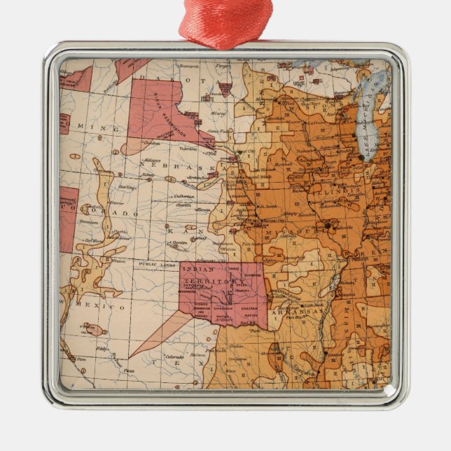 10 Population 1870 Metal Ornament (Front)