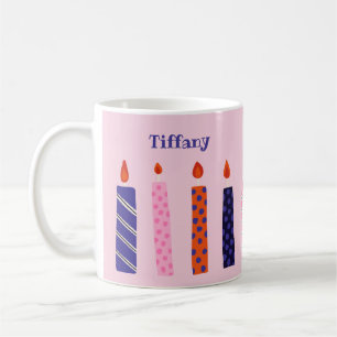 10 Pretty Pink and Purple Birthday Candles Coffee Mug