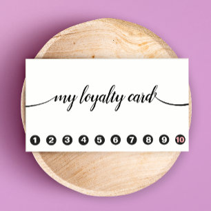 10 Punch Handwritten Calligraphy Loyalty Card