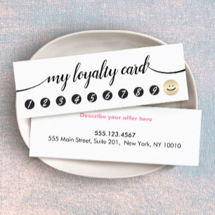 10 Punch Handwritten Calligraphy Loyalty Card