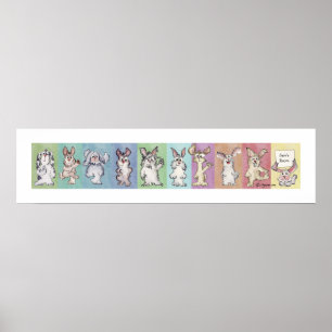 10 Rainbow Rabbits Custom Poster