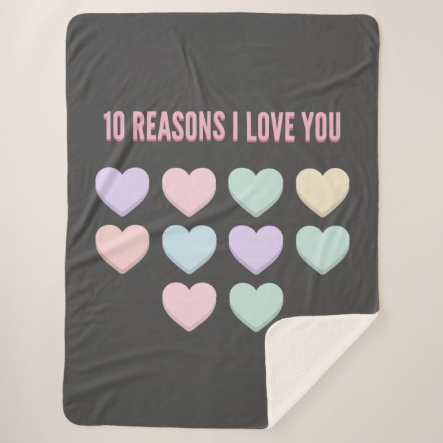 10 reasons I love you - 10th Birthday Gifts Sherpa Blanket (Front)