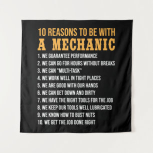 10 Reasons To Be With a Mechanic Funny mechanic Tapestry