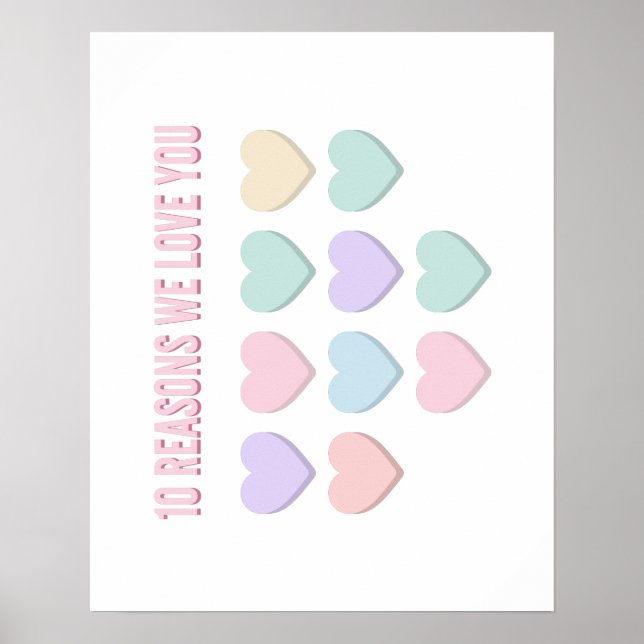 10 Reasons We Love You - 10th Birthday Gifts Poster (Front)