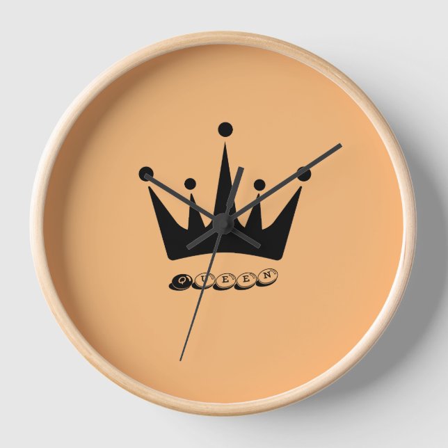 10 Round Wall Clock with Natural Wood Frame (Front)