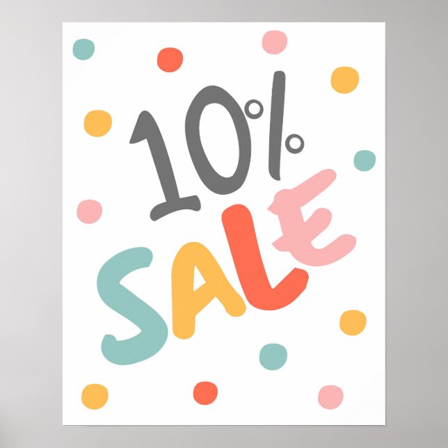 10% Sale Sign, 10% Off Discount Sign, Large Sale Poster (Front)