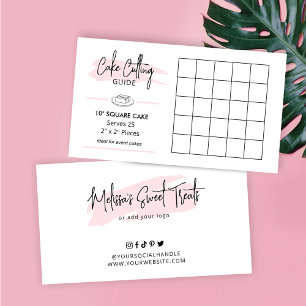 10" Square Cake Serving Guide 2x2 Event Portions Enclosure Card