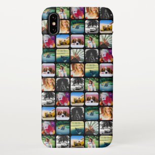 10 Square Photo Grid Template Rounded Black Frame iPhone Case