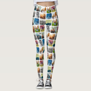 10 Square Photo Grid Template Rounded White Frame Leggings