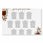 10 Table Elegant Rust Floral Wedding Seating Chart