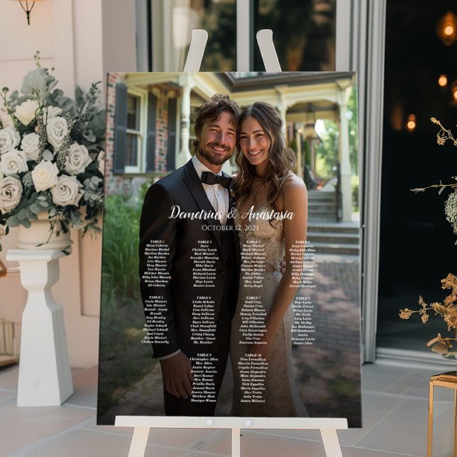 10 tables elegant photo wedding seating chart (Creator Uploaded)