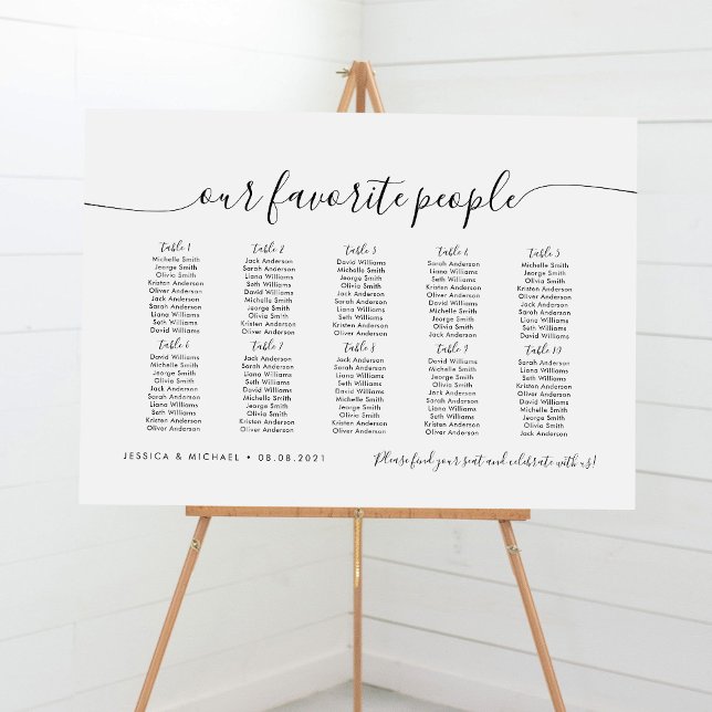 10 Tables Modern Our Favourite People Seating Char Poster (Creator Uploaded)