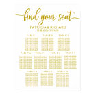 10 Tables Wedding Seating Chart Gold Calligraphy