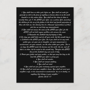 10 TEN COMMANDMENTS POSTCARD