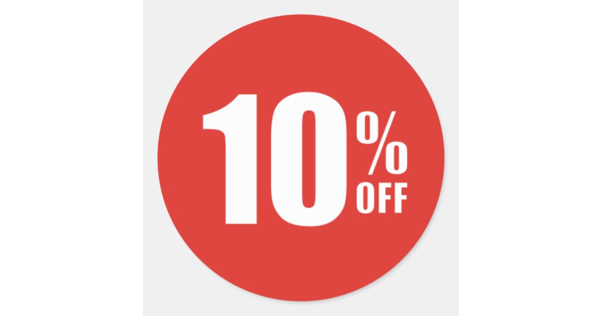 10 Ten Percent OFF Discount Sale Sticker Zazzle 10-ten-percent-off-discount-sale-sticker-zazzle