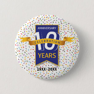 10 th ANNIVERSARY Design 6 Cm Round Badge