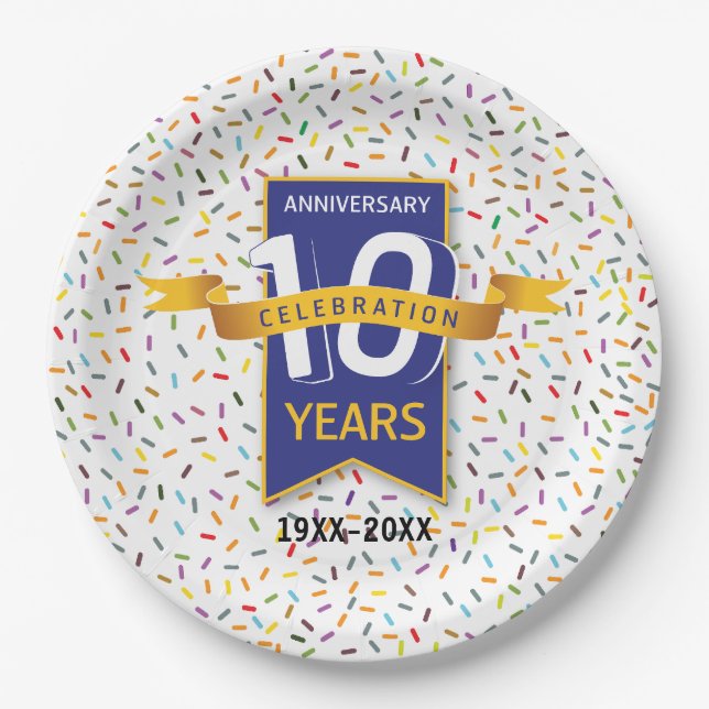 10 th ANNIVERSARY Design Paper Plate (Front)