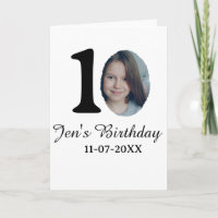 10 th birthday photo bold letter kids name date st