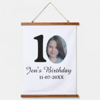 10 th birthday photo bold letter kids name date st