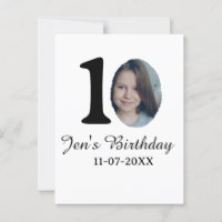 10 th birthday photo bold letter kids name date st
