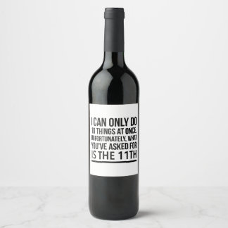 10 things at once black wine label