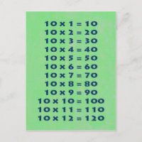 #10 Times Table Postcard Fun Kids & Teacher