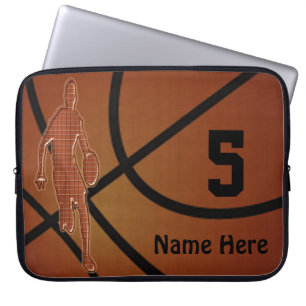 10 to 15 inch Basketball Laptop Case NAME, NUMBER