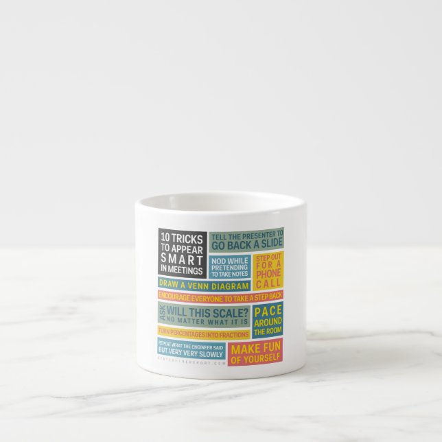 10 Tricks to Appear Smart in Meetings Espresso Mug (Front)