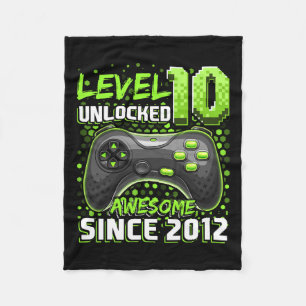 10 Unlocked Awesome 2012 Video Game 10th Birthday Fleece Blanket