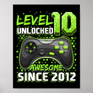 10 Unlocked Awesome 2012 Video Game 10th Birthday Poster
