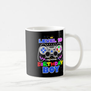 10 Unlocked Birthday Boy Video Game 10th Birthday Coffee Mug