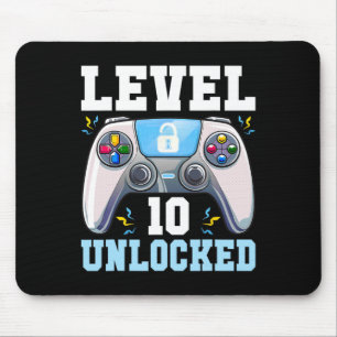 10 Unlocked Video Game 10th Birthday Gamer Boys Ki Mouse Pad
