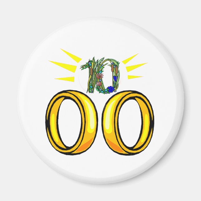 10 wedding anniversary t magnet (Front)